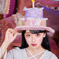 誕生日 帽子 お祝い ケーキ バタフライケーキハット ユニセックス フリーサイズ パステルカラー【クリアストーン】