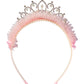 誕生日 お祝い 女子会 装飾 王冠 フェミニンティアラカチューシャ フリーサイズ ピンク【クリアストーン】