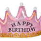 誕生日 お祝い 女子会 装飾 王冠 光るクラウンカチューシャ 髪飾り フリーサイズ シルバー/ピンク【クリアストーン】