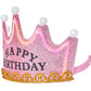 誕生日 お祝い 女子会 装飾 王冠 光るクラウンカチューシャ 髪飾り フリーサイズ シルバー/ピンク【クリアストーン】
