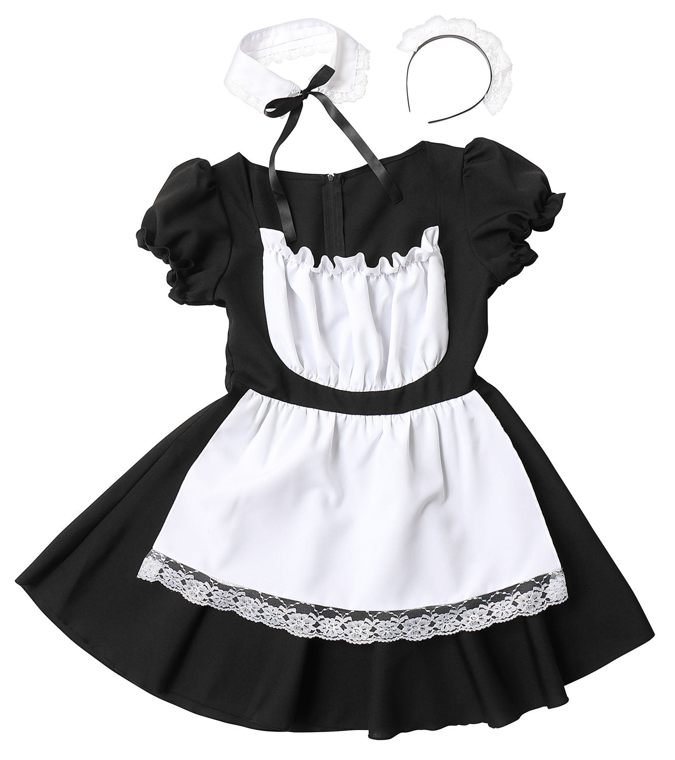 コスプレ メイド シェリーズクローゼット ガーリーメイド レディース フリーサイズ ブラック【クリアストーン】♡