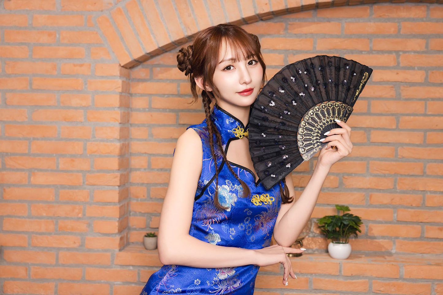 コスプレ チャイナ シェリーズクローゼット レディース フリーサイズ ブルー/レッド【クリアストーン】♡