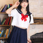 コスプレ 制服 シェリーズクローゼット リボンセーラー レディース フリーサイズ ネイビー【クリアストーン】♡