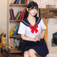 コスプレ 制服 シェリーズクローゼット リボンセーラー レディース フリーサイズ ネイビー【クリアストーン】♡