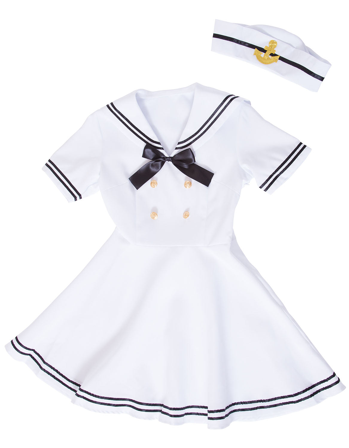 コスプレ セーラー 水兵 マリン レディース フリーサイズ ホワイト【クリアストーン】♡