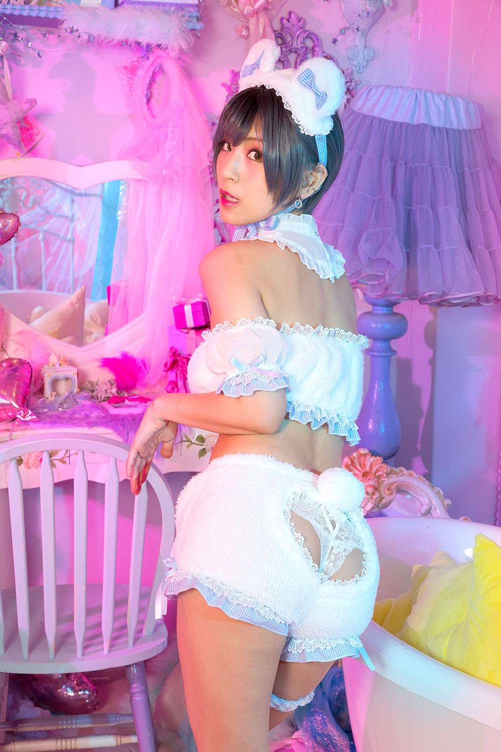 コスプレ くま シュガーウィップ しろくまドール レディース フリーサイズ ホワイト【クリアストーン】♡