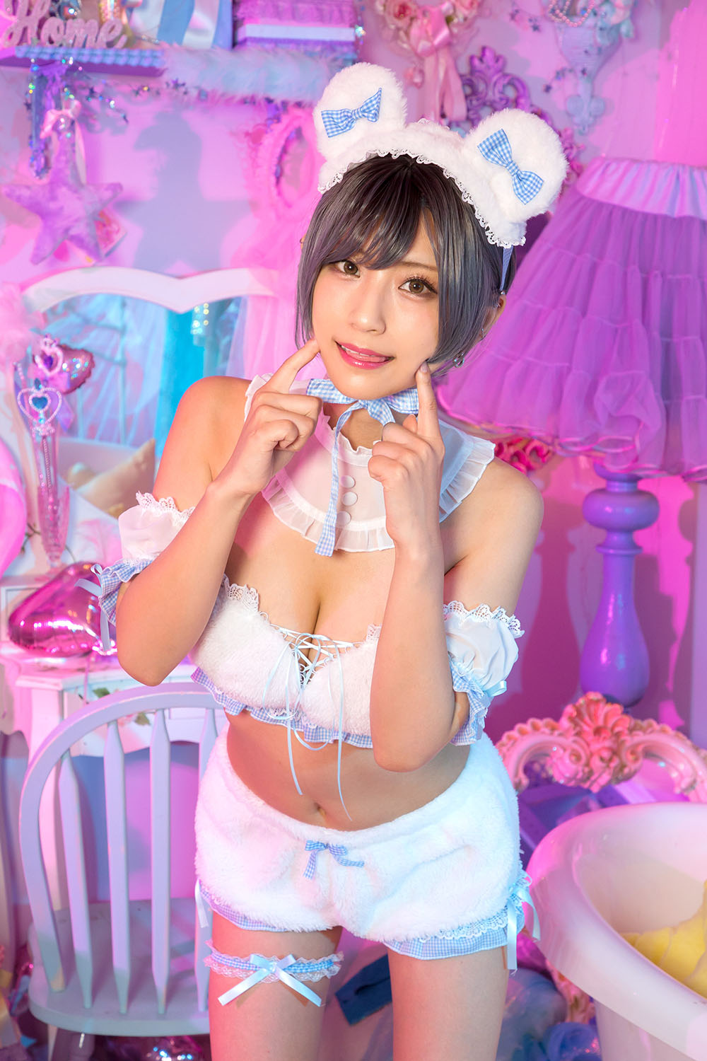 コスプレ くま シュガーウィップ しろくまドール レディース フリーサイズ ホワイト【クリアストーン】♡