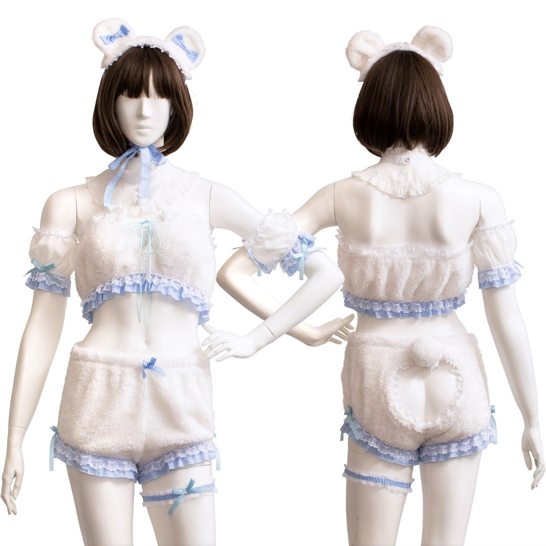 コスプレ くま シュガーウィップ しろくまドール レディース フリーサイズ ホワイト【クリアストーン】♡