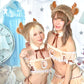 コスプレ クリスマス サンタ シュガーウィップ トナカイランジェリー レディース フリーサイズ ブラウン 【クリアストーン】♡