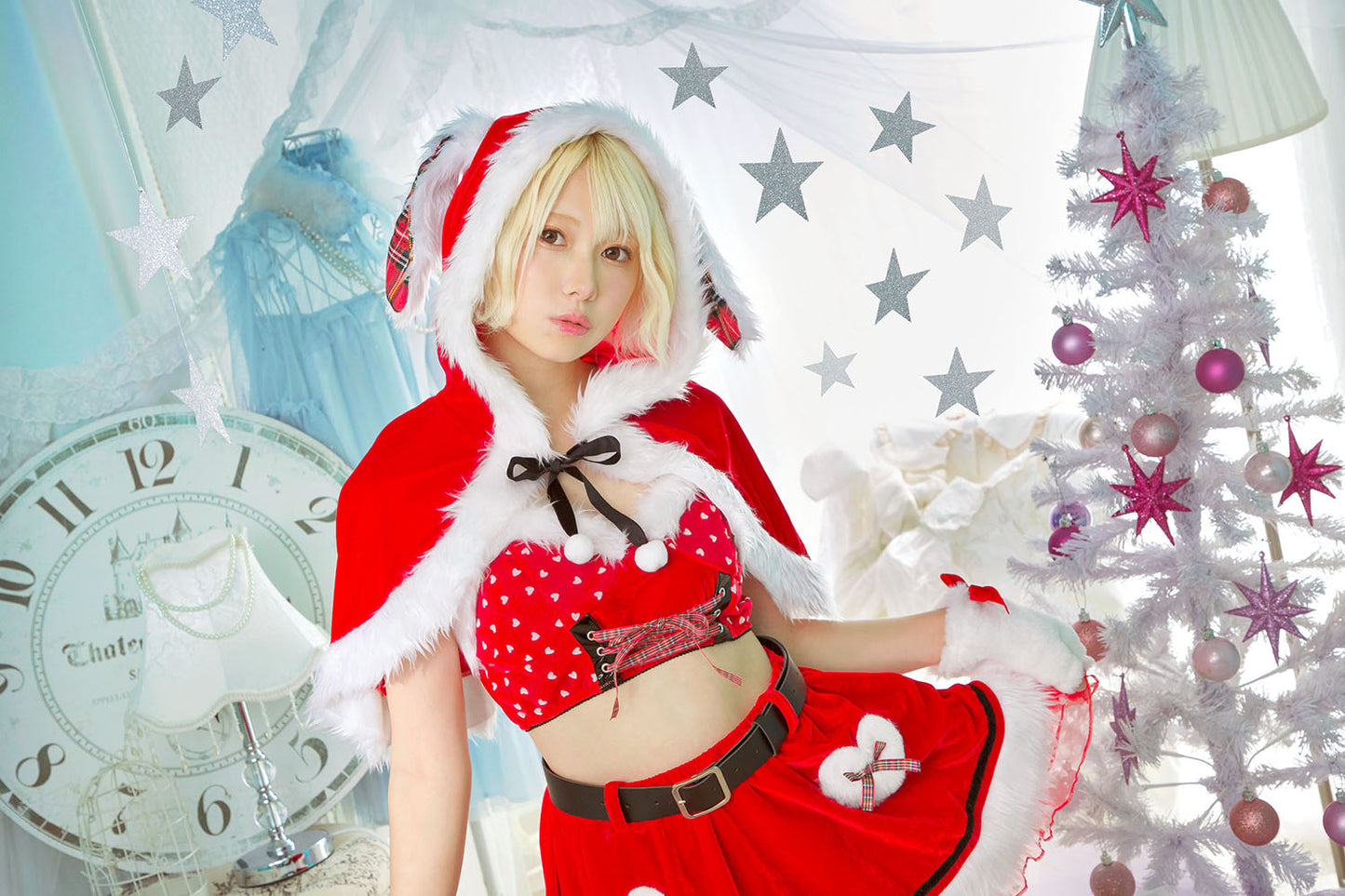 コスプレ クリスマス サンタ シュガーウィップ ラブケープサンタ レディース フリーサイズ レッド【クリアストーン】