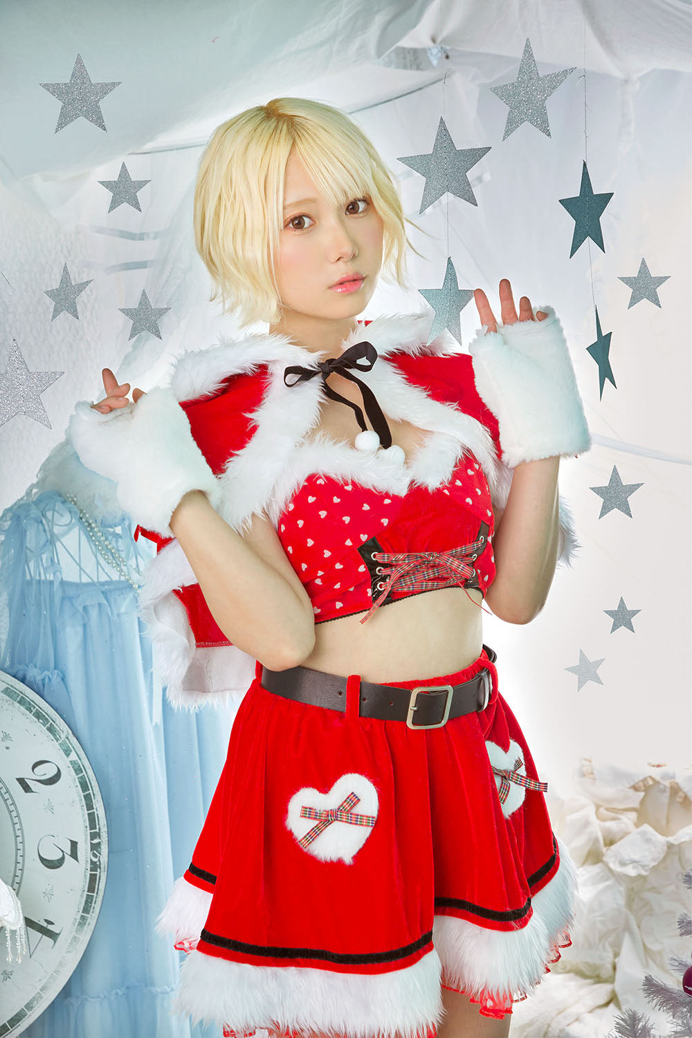 コスプレ クリスマス サンタ シュガーウィップ ラブケープサンタ レディース フリーサイズ レッド【クリアストーン】