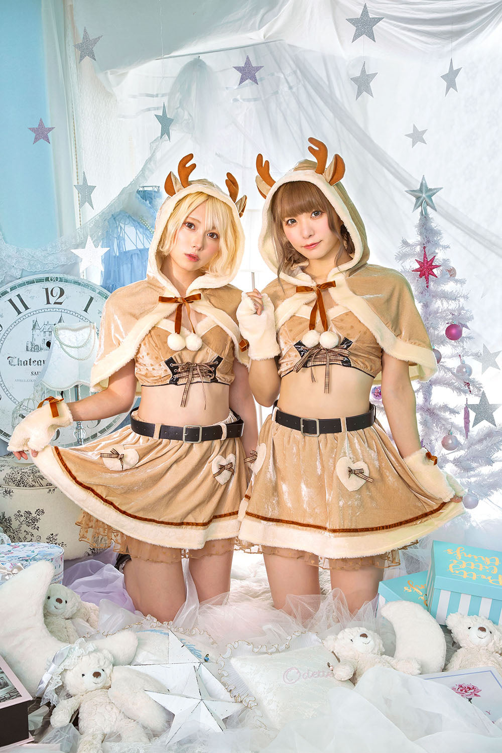 コスプレ クリスマス サンタ シュガーウィップ ラブケープトナカイ レディース フリーサイズ ブラウン【クリアストーン】♡