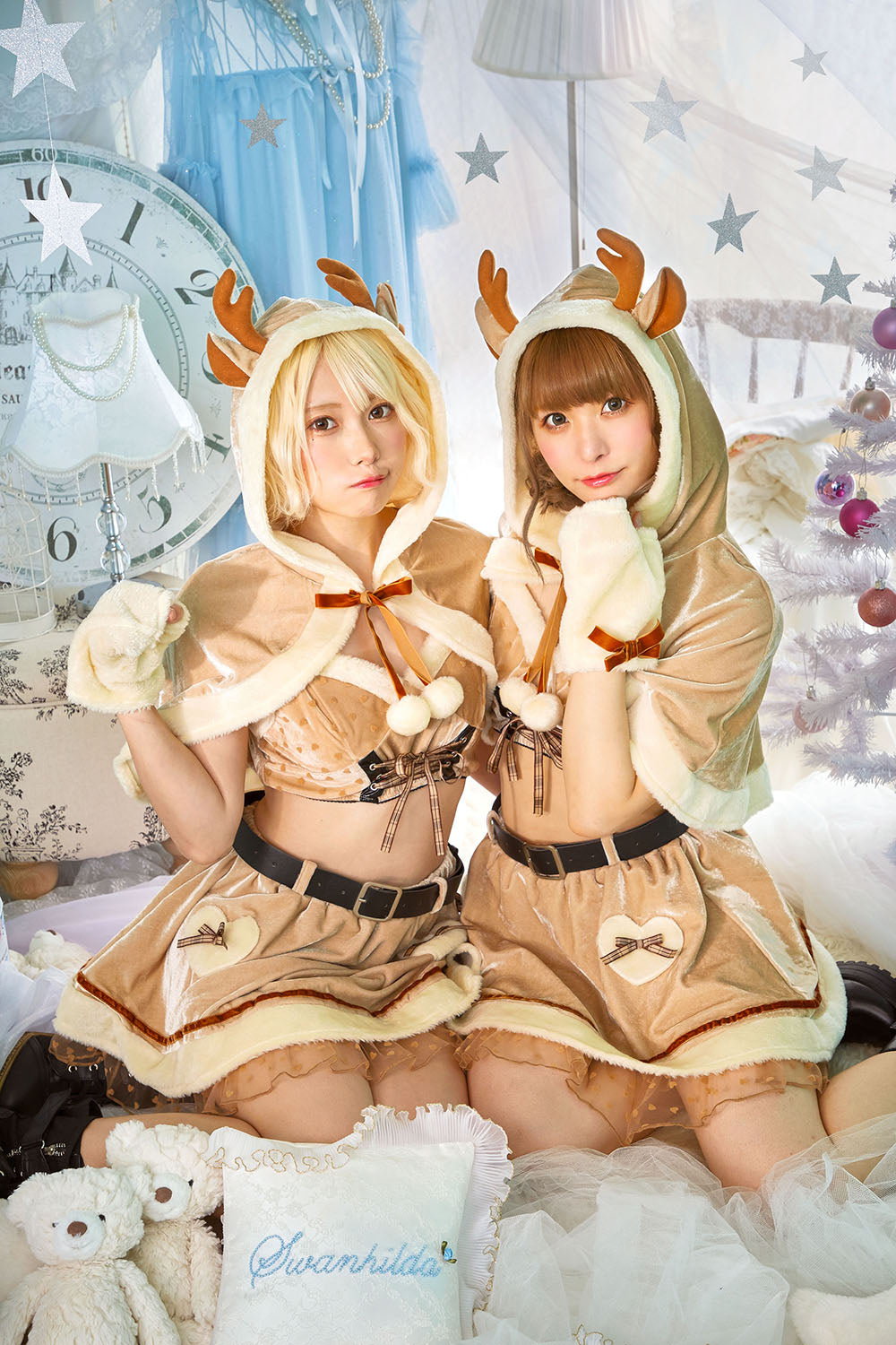 コスプレ クリスマス サンタ シュガーウィップ ラブケープトナカイ レディース フリーサイズ ブラウン【クリアストーン】♡