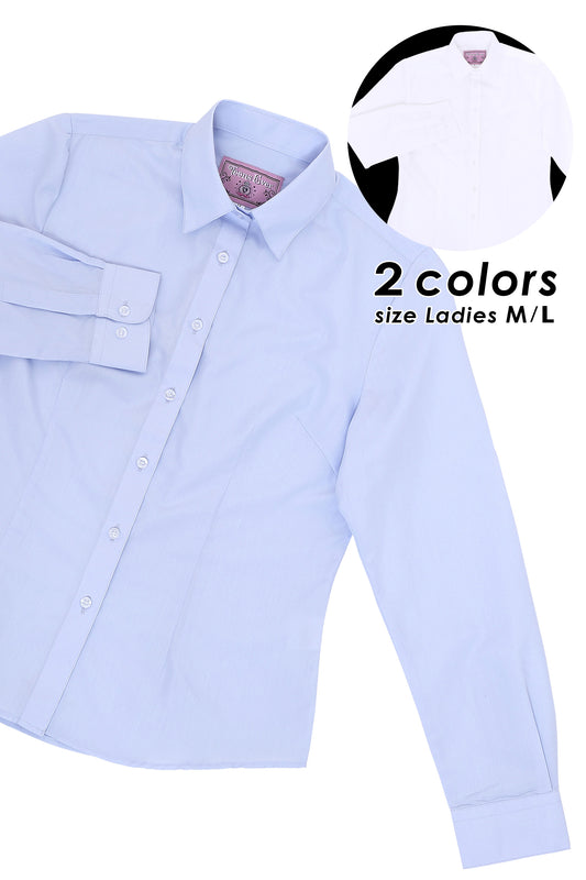 コスプレ小物 TeensEver 制服 シャツ ワイシャツ 紋章 レディース M/L ホワイト/ブルー  【クリアストーン】