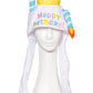 誕生日 帽子 お祝い ケーキ パタパタケーキハット ユニセックス フリーサイズ ショートケーキ/ストロベリー【クリアストーン】