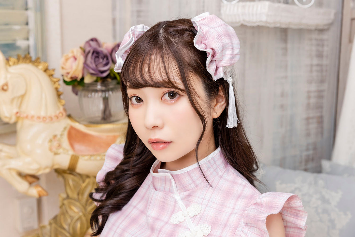 コスプレ ハロウィン メイド チャイナ リリパレ ミルキーチャイナメイド レディース フリーサイズ ピンク【クリアストーン】