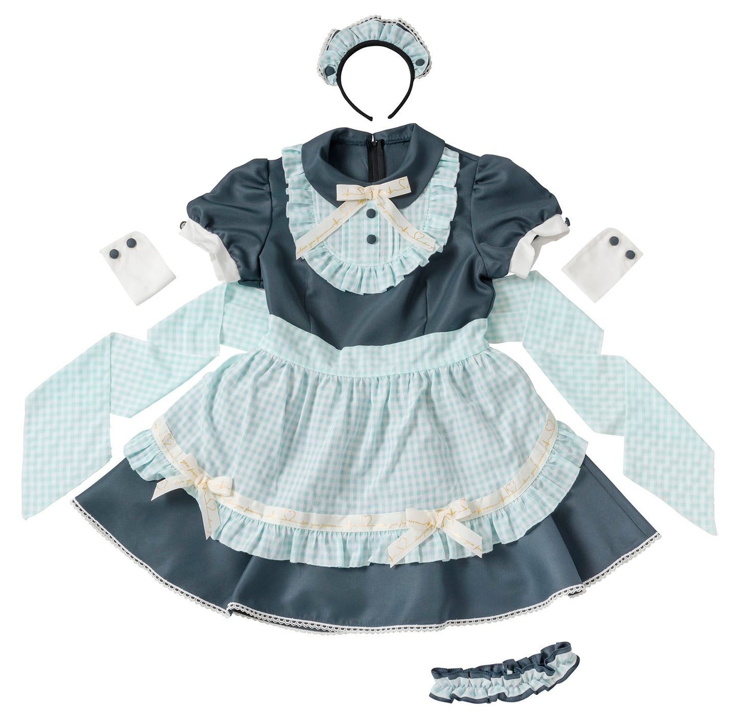 コスプレ バレンタイン メイド リリパレ ベイビーリボンメイド レディース フリーサイズ ブルー【クリアストーン】