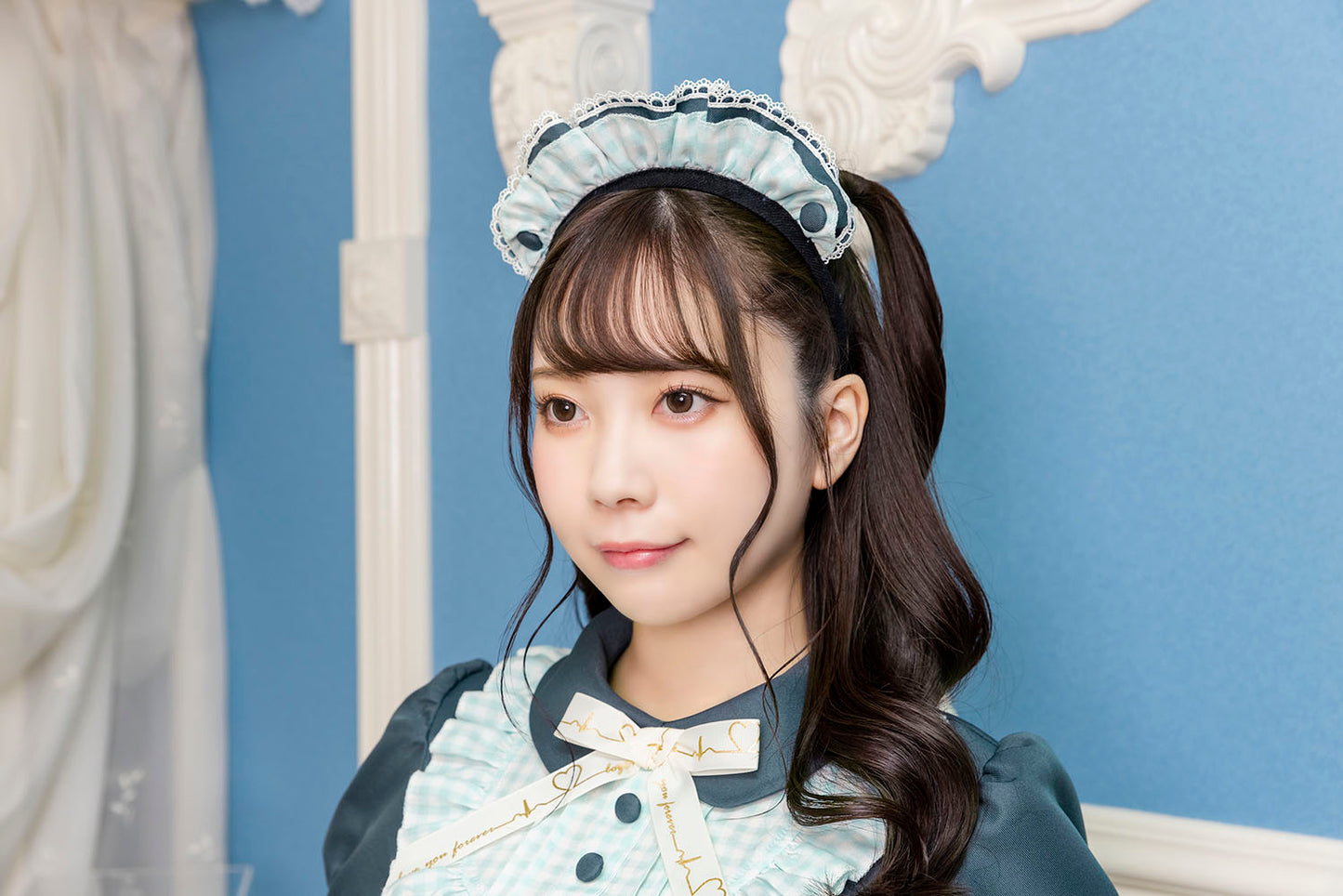 コスプレ バレンタイン メイド リリパレ ベイビーリボンメイド レディース フリーサイズ ブルー【クリアストーン】