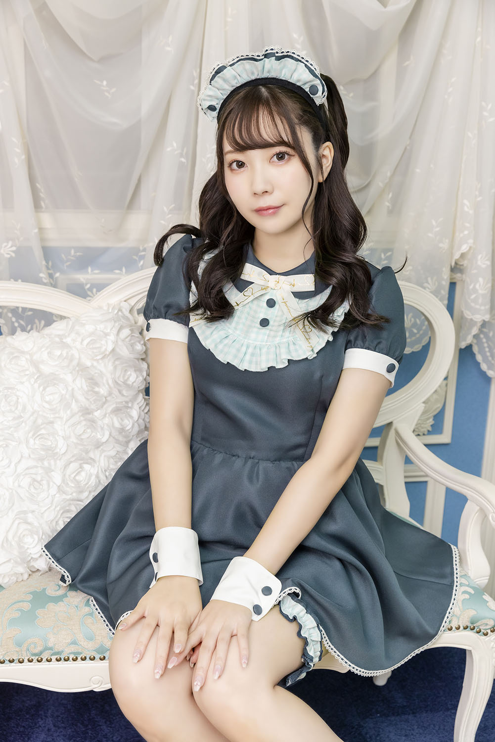 コスプレ バレンタイン メイド リリパレ ベイビーリボンメイド レディース フリーサイズ ブルー【クリアストーン】