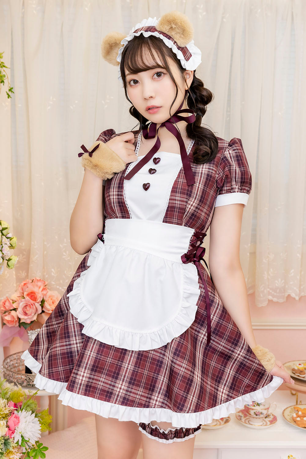 コスプレ バレンタイン メイド リリパレ ショコラベアメイド レディース フリーサイズ ブラウン【クリアストーン】