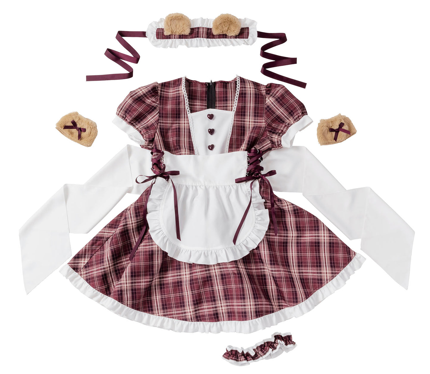 《JamsCollection・保科凜ちゃん着用》コスプレ バレンタイン メイド リリパレ ショコラベアメイド レディース フリーサイズ ブラウン【クリアストーン】 ♡