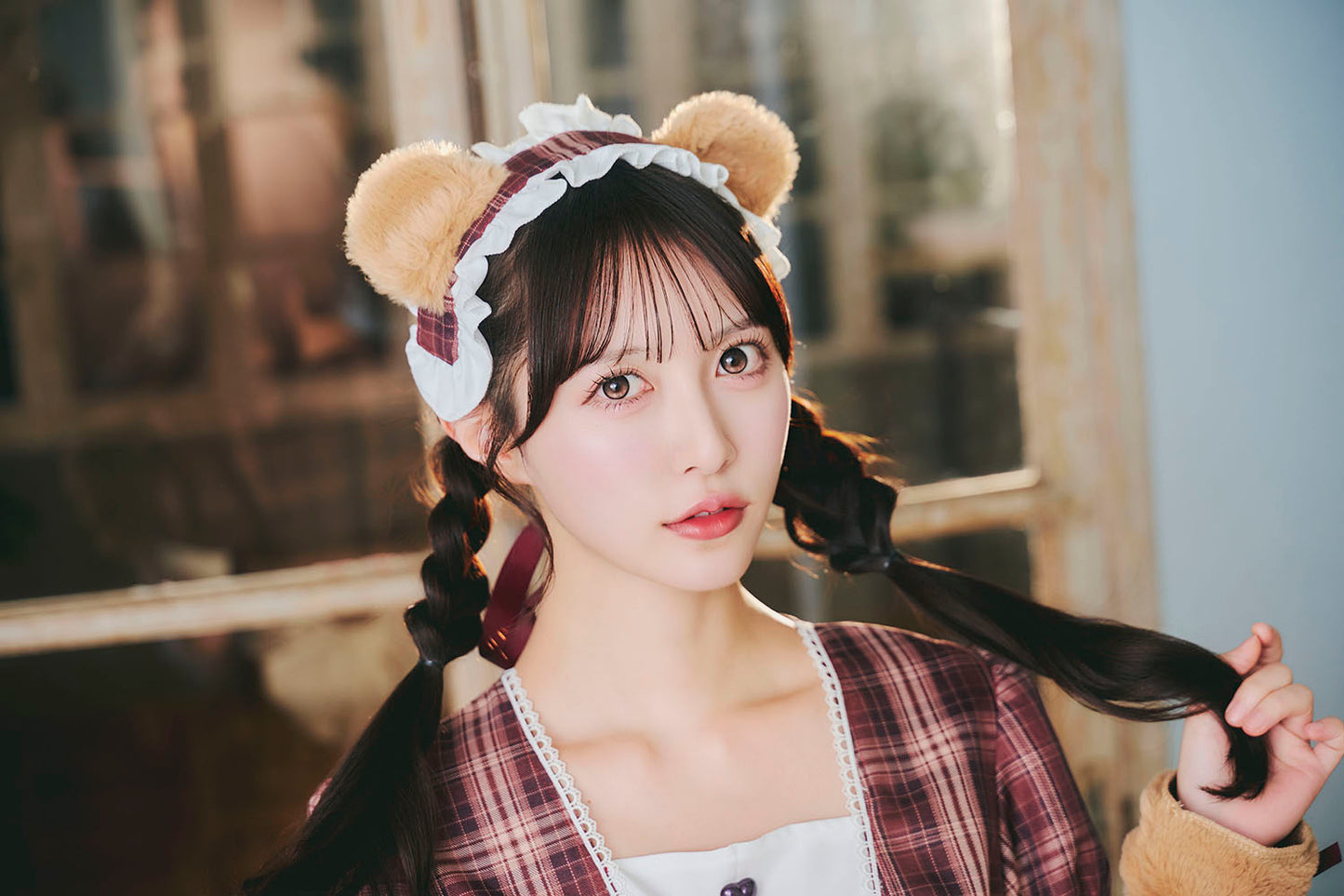 《JamsCollection・保科凜ちゃん着用》コスプレ バレンタイン メイド リリパレ ショコラベアメイド レディース フリーサイズ ブラウン【クリアストーン】 ♡