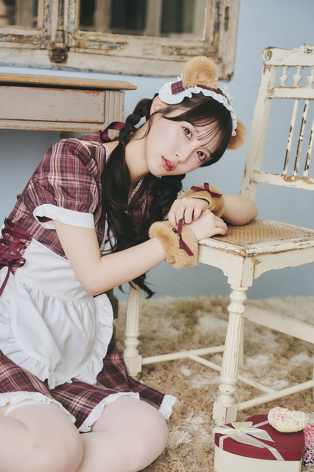 《JamsCollection・保科凜ちゃん着用》コスプレ バレンタイン メイド リリパレ ショコラベアメイド レディース フリーサイズ ブラウン【クリアストーン】 ♡