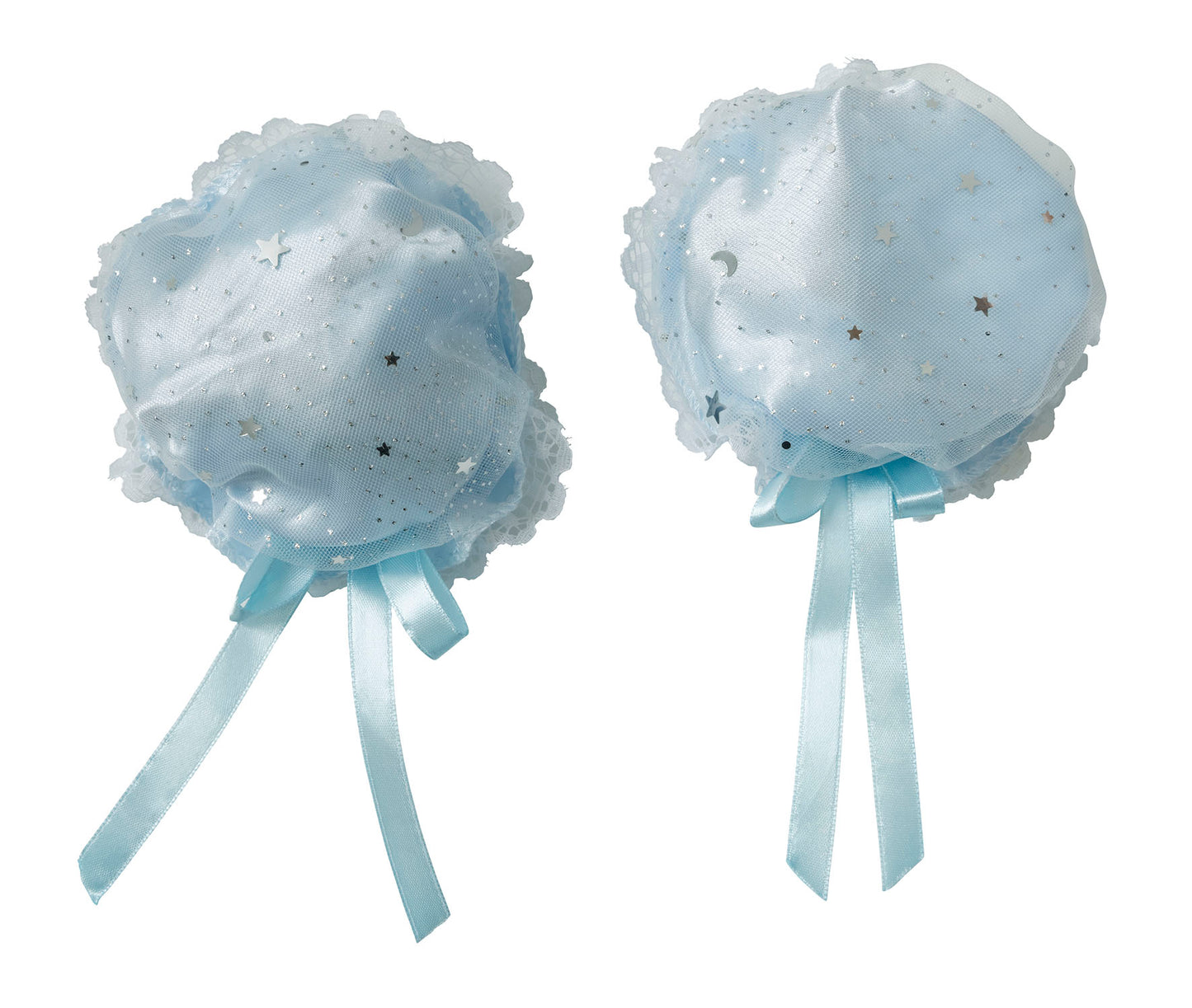 コスプレ小物 チャイナ トゥインクルお団子カバー リリパレ レディース フリーサイズ ブルー/ピンク【クリアストーン】