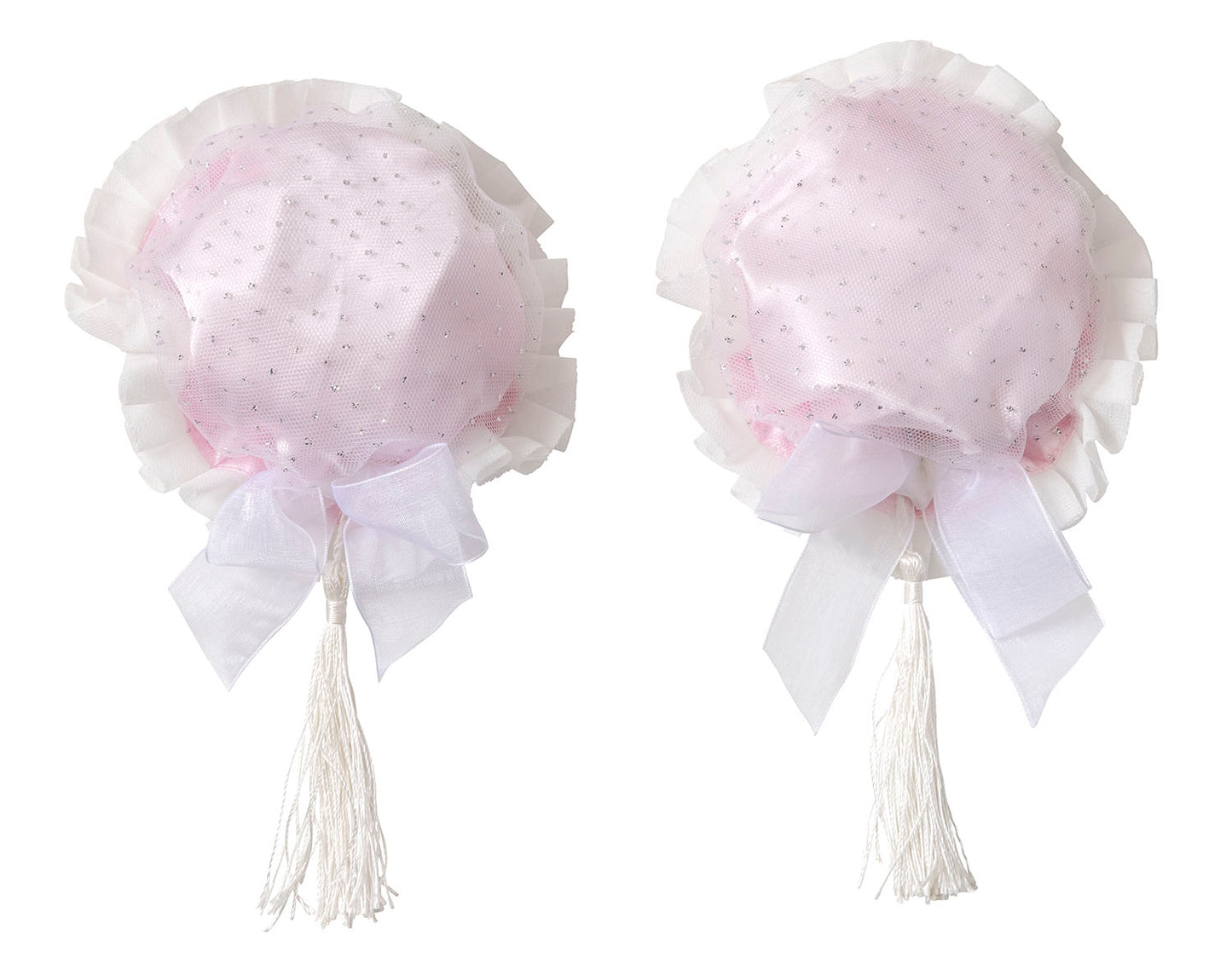 コスプレ小物 チャイナ シャイニーお団子カバー リリパレ レディース フリーサイズ ピンク【クリアストーン】