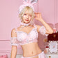 コスプレ うさぎ バニー アニマル シュガーウィップ ドリーミーバニー セクシー レディース フリーサイズ ピンク/グレー【クリアストーン】♡