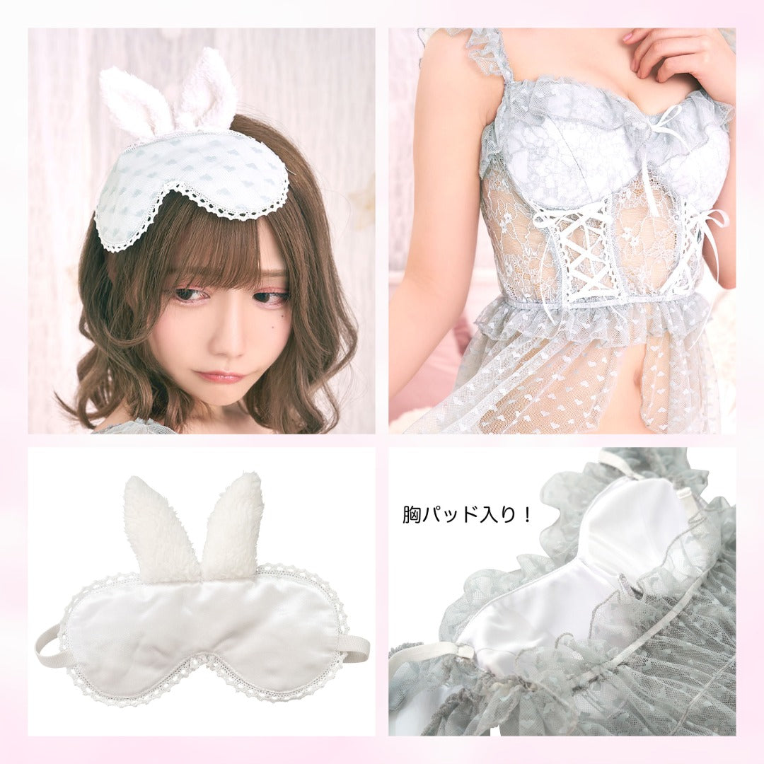 コスプレ ベビードール poppy doll スモーキーバニー レディース フリーサイズ グレー【クリアストーン】