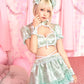 コスプレ チャイナ シュガーウィップ パステルフレアチャイナ レディース フリーサイズ ミント/ピンク【クリアストーン】♡