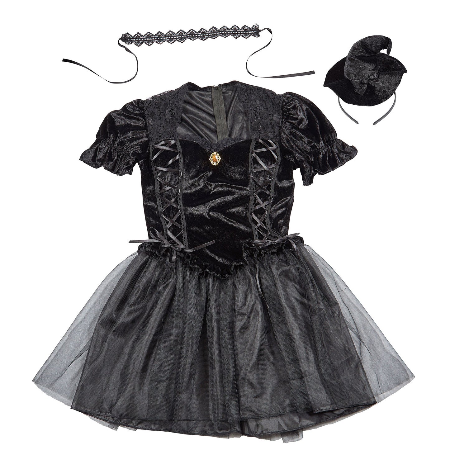 《JamsCollection・北乃咲久ちゃん着用》コスプレ 魔女 ファンタジックヴィラン マギア レディース フリーサイズ ブラック【クリアストーン】