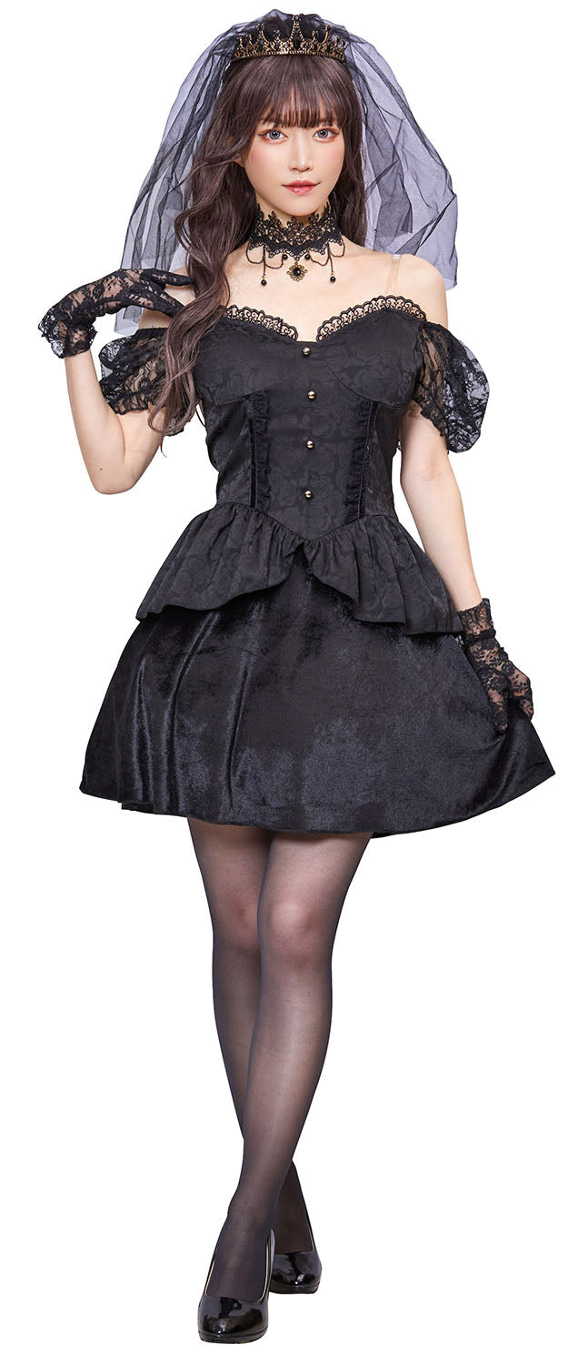 コスプレ 花嫁 ファンタジックヴィラン ブライド レディース フリーサイズ ブラック【クリアストーン】