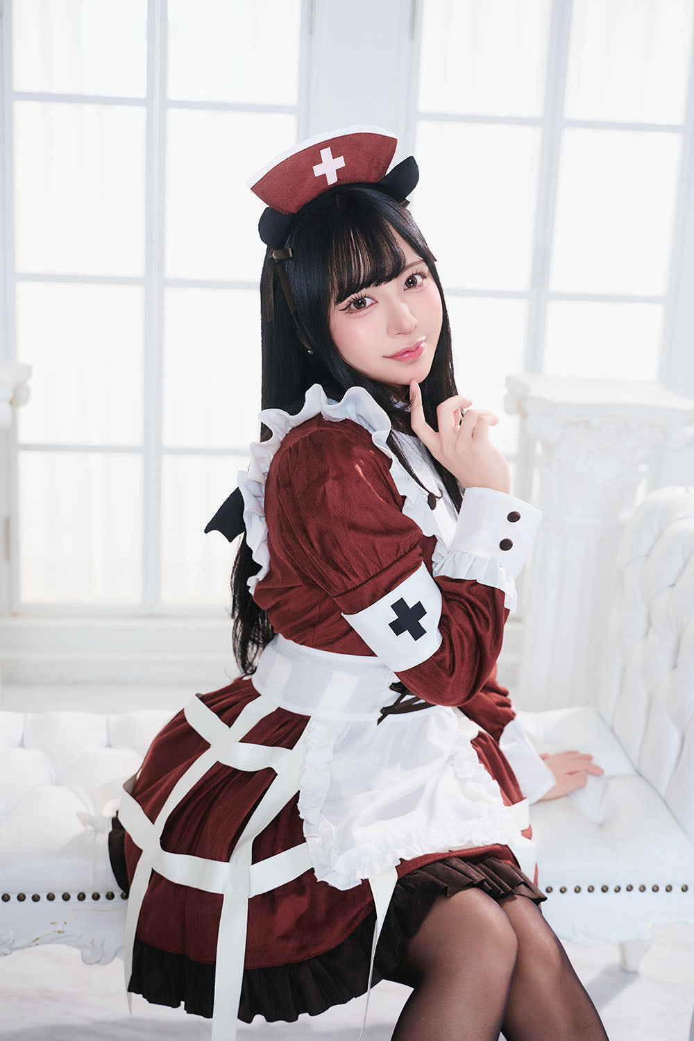 コスプレ ハロウィン 悪魔 ナース ダスティコンフィ デビルナース レディース フリーサイズ レッド【クリアストーン】♡