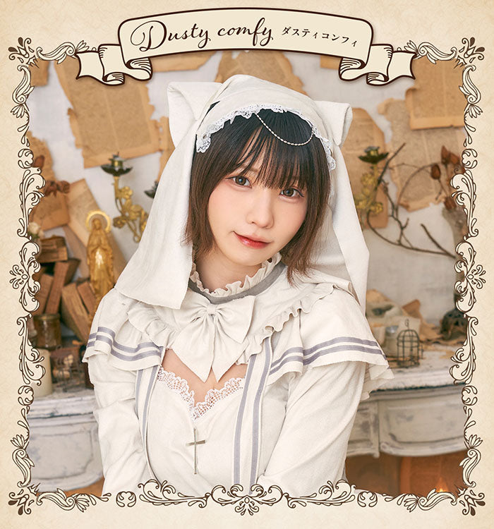 《えなこちゃん着用》コスプレ ハロウィン ねこ シスター ダスティコンフィ ネコシスター レディース フリーサイズ アイボリー【クリアストーン】