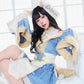 コスプレ ハロウィン 狐 キョンシー ダスティコンフィ キツネキョンシー レディース フリーサイズ ブルー/ピンク【クリアストーン】♡