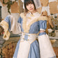 《えなこちゃん着用》コスプレ ハロウィン 狐 キョンシー ダスティコンフィ キツネキョンシー レディース フリーサイズ ブルー/ピンク【クリアストーン】