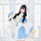 コスプレ ハロウィン 狐 キョンシー ダスティコンフィ キツネキョンシー レディース フリーサイズ ブルー/ピンク【クリアストーン】♡