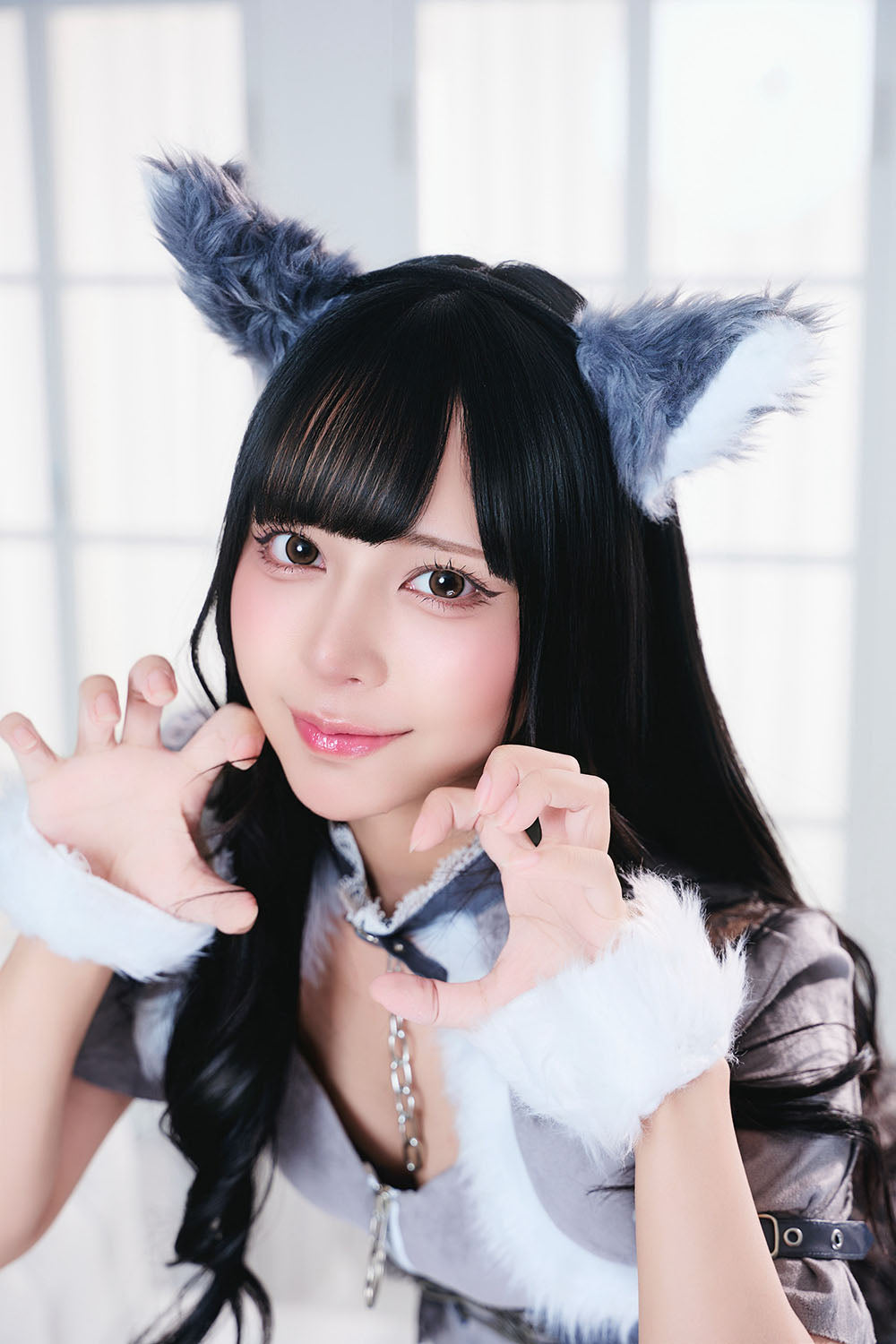コスプレ ハロウィン 狼 ダスティコンフィ ウルフ レディース フリーサイズ グレー【クリアストーン】♡