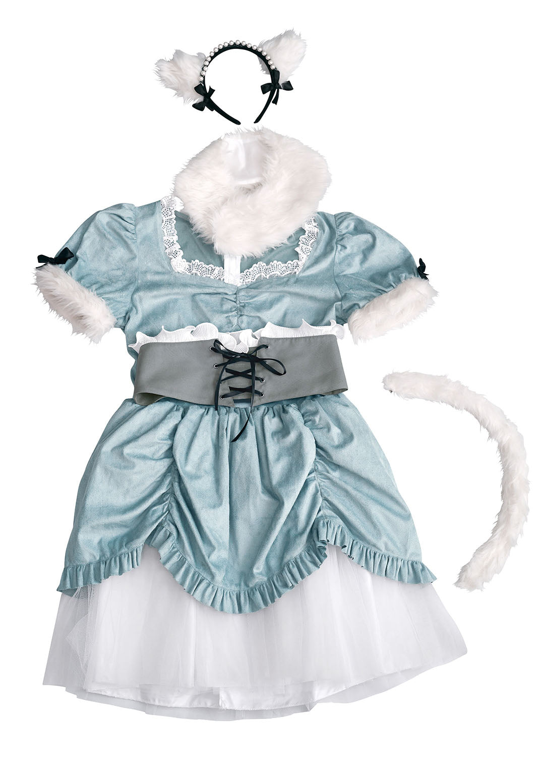コスプレ ハロウィン アニマル ねこ ダスティコンフィ キティ レディース フリーサイズ ブルー【クリアストーン】