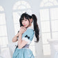 コスプレ ハロウィン アニマル ねこ ダスティコンフィ キティ レディース フリーサイズ ブルー【クリアストーン】