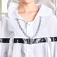 コスプレ ハロウィン おばけ ファングル ゴーストシャツ ユニセックス フリーサイズ  ホワイト【クリアストーン】