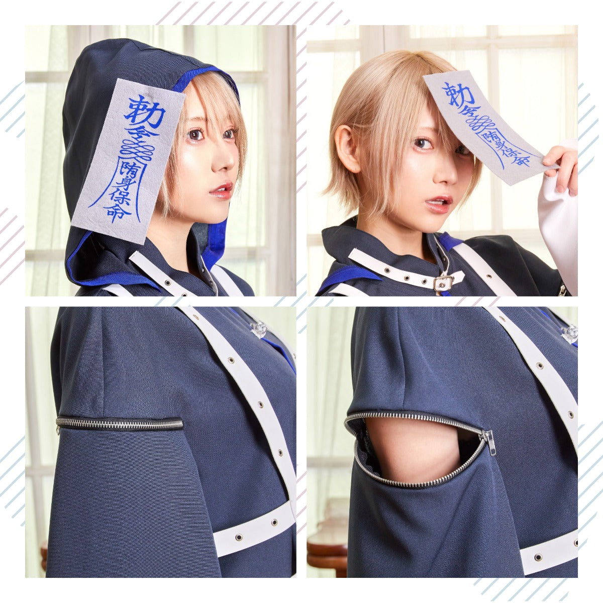 コスプレ ハロウィン ファングル キョンシーシャツ ユニセックス