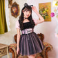 コスプレ ジュニア こども アニマル 黒猫 COSCHU! ストロベリーキャット 140～150cm ピンク【クリアストーン】