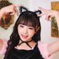 コスプレ ジュニア こども アニマル 黒猫 COSCHU! ストロベリーキャット 140～150cm ピンク【クリアストーン】