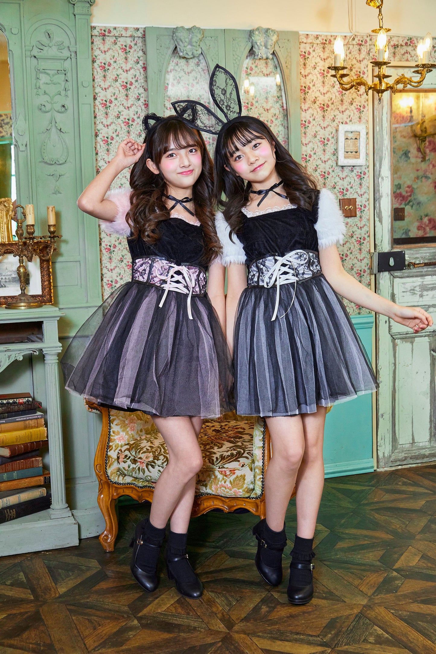 コスプレ ジュニア こども アニマル うさぎ COSCHU! バニララビット 140～150cm ホワイト【クリアストーン】