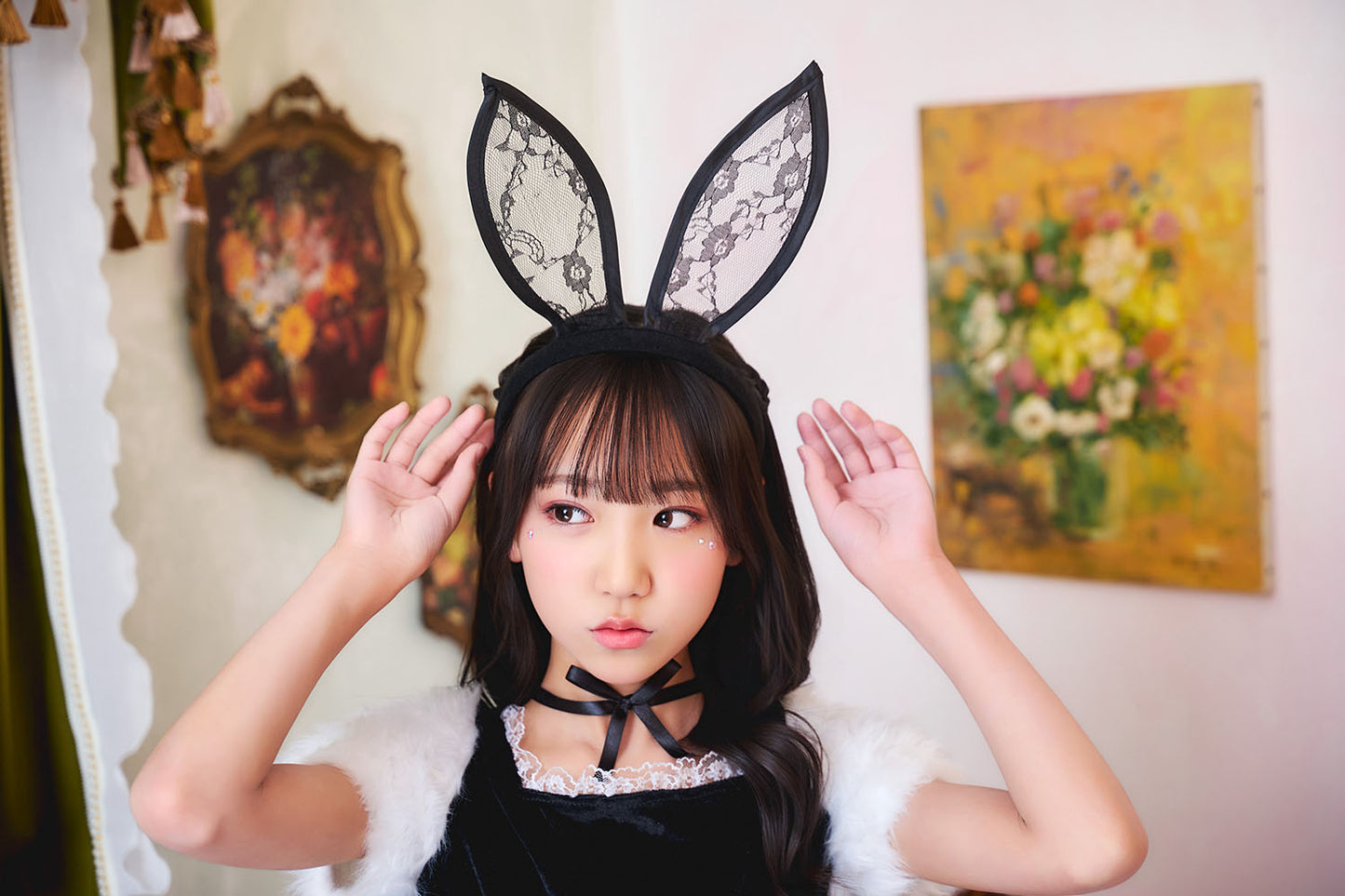 コスプレ ジュニア こども アニマル うさぎ COSCHU! バニララビット 140～150cm ホワイト【クリアストーン】