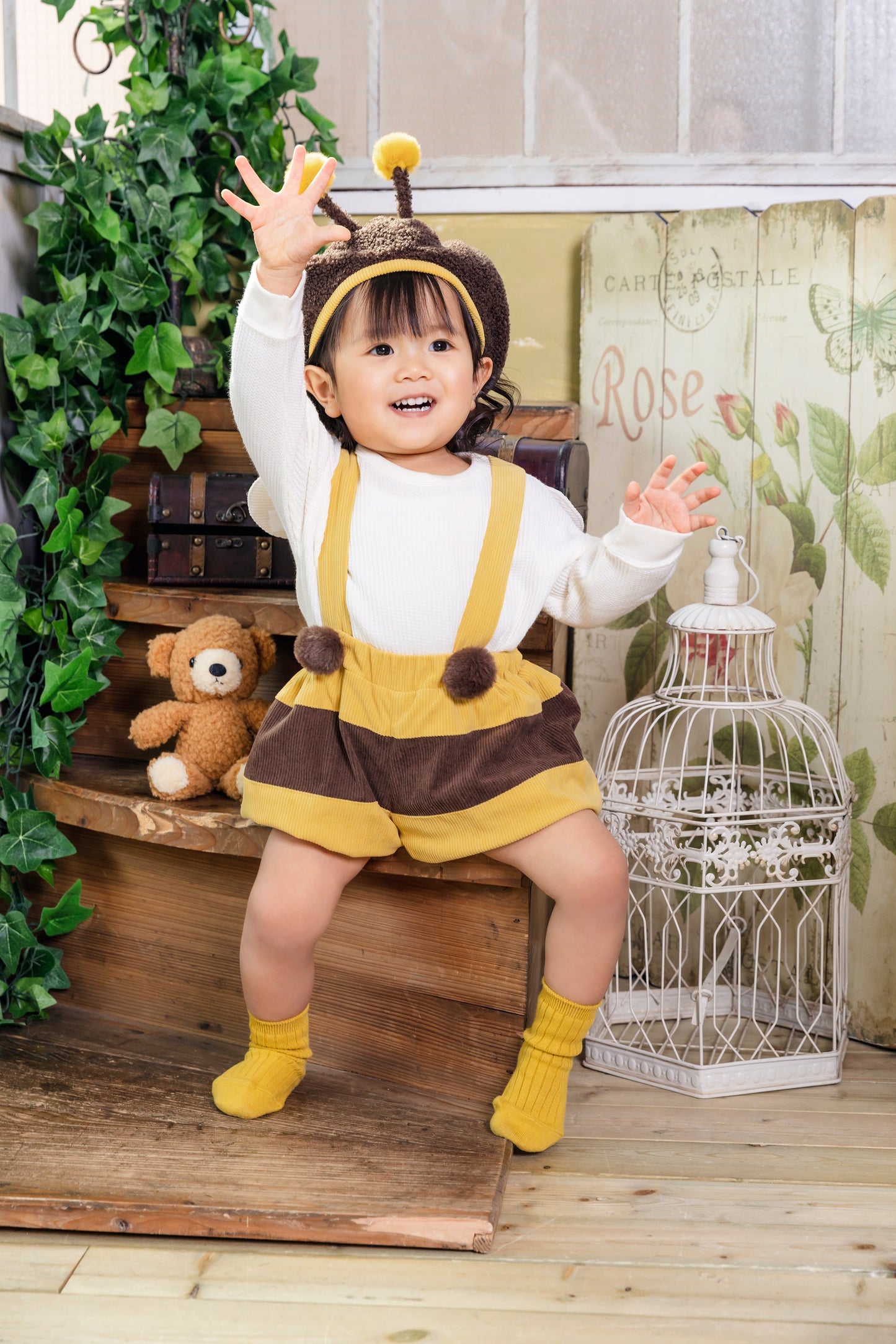 コスプレ ベビー 赤ちゃん ハチ 蜂 動物 ハニーテイル ハッチ 80cm イエロー【クリアストーン】