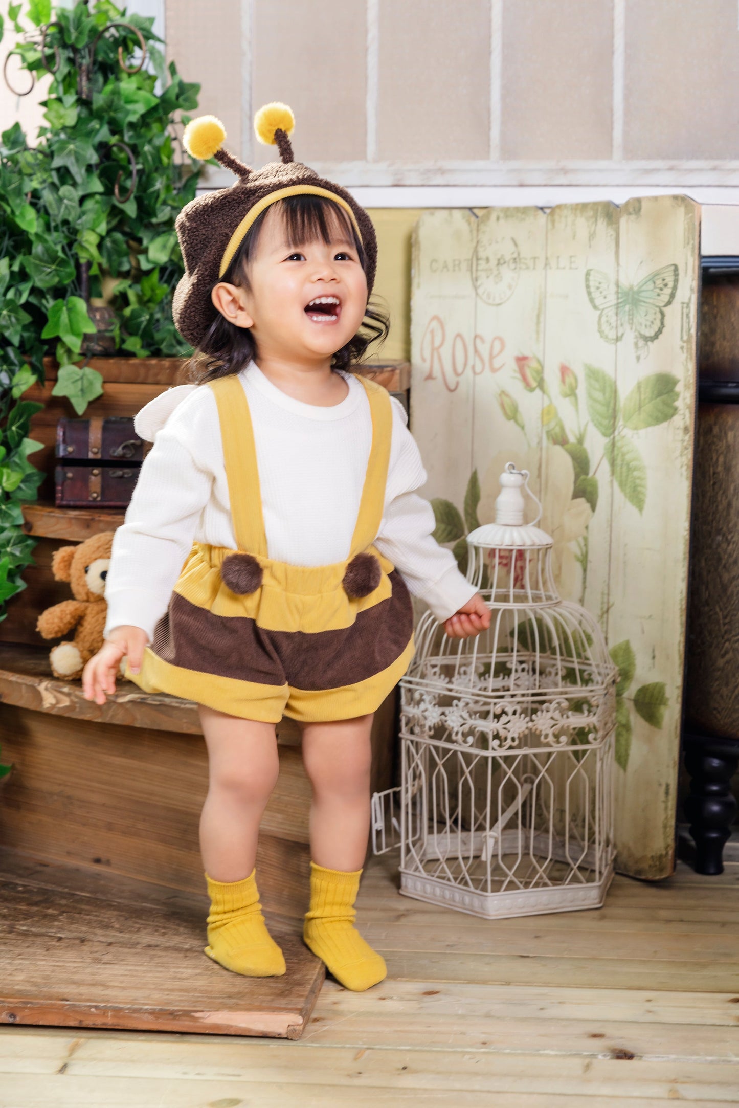 コスプレ ベビー 赤ちゃん ハチ 蜂 動物 ハニーテイル ハッチ 80cm イエロー【クリアストーン】